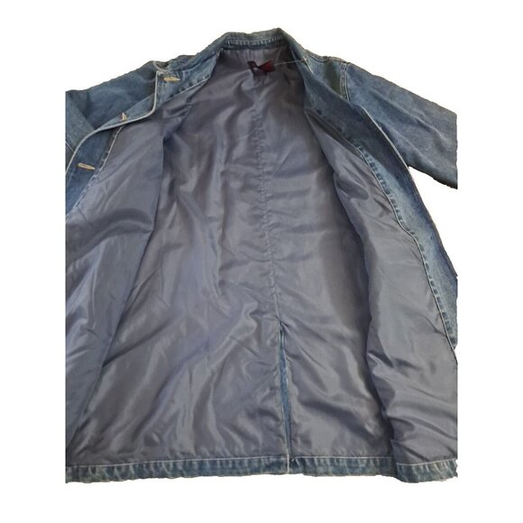 NEW NWT Womens Denim & Co Coat QVC Button Front Lined Pockets Mid Length Large - Picture 4 of 6
